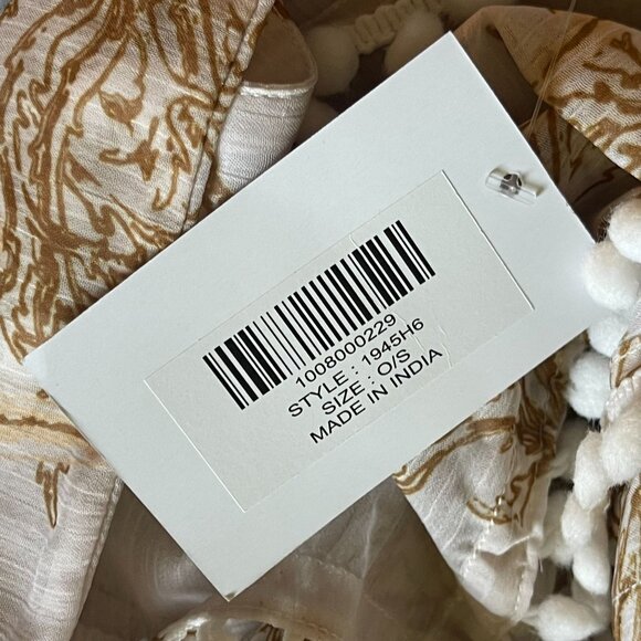 Modaposa Sheer Beach Cover-Up Kaftan With Coral Print & Pom-Pom Trim - Picture 4 of 10